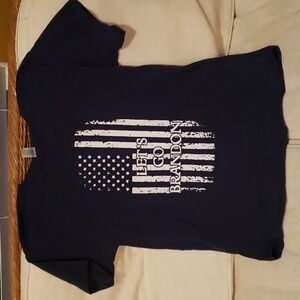MENS LET'S GO BRANDON TEE SHIRT SIZE LARGE, NWOT, NAVY